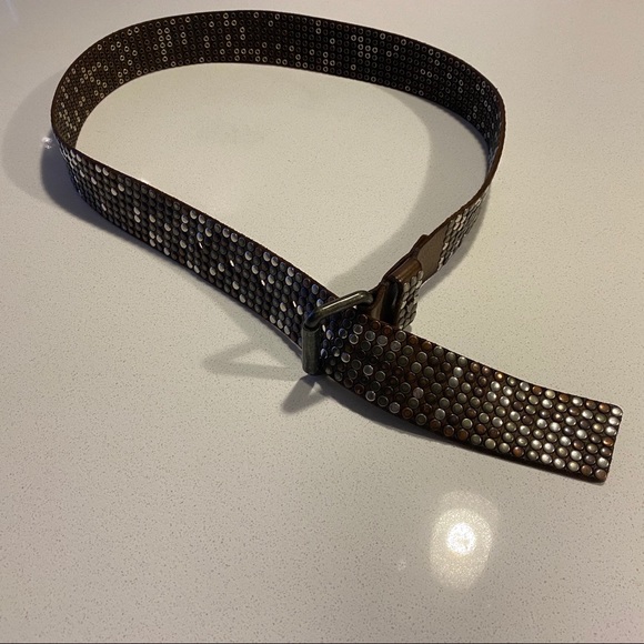 HTC Brown Beaded Leather Belt - Picture 3 of 7
